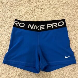 Nike Pro Dri-FIT Blue and Black Shorts